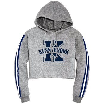 LADIES CROPPED STRIPED HOODIE