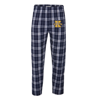 FLANNEL JAMM PANTS IN NAVY AND SILVER PLAID