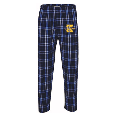 FLANNEL JAMM PANTS IN NAVY AND COLUMBIA PLAID
