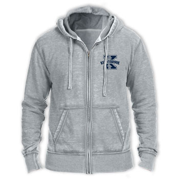 BURN-OUT HOODED ZIP SWEATSHIRT