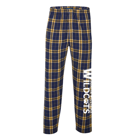 FLANNEL JAMM PANTS IN NAVY AND GOLD PLAID