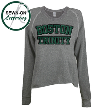 WOMEN'S APPLIQUE MUSHY CREW