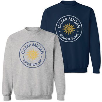 CAMP MICAH CLASSIC CREW SWEATSHIRT - DISTRESSED CIRCLE LOGO
