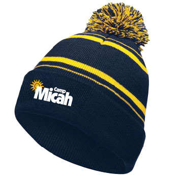 STRIPED KNIT BEANIE WITH POM