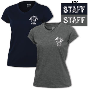 LADIES'  DRI-FIT V-NECK STAFF TEE