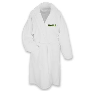 FERNWOOD COVE WHITE BATH ROBE W/ FOREST MONOGRAMMED NAME