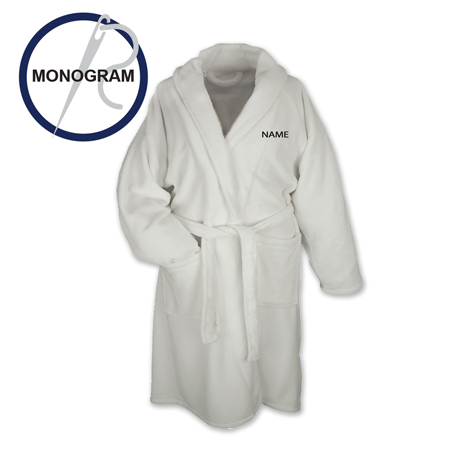 WHITE BATH ROBE WITH CUSTOM NAME