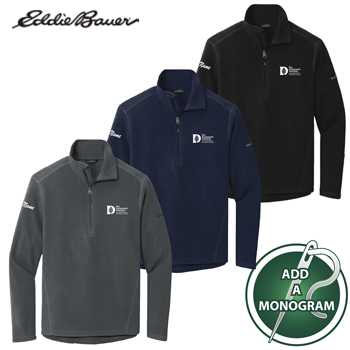 EDDIE BAUER MENS 1/2 ZIP MIRCROFLEECE JACKET w/ MONOGRAM