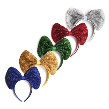 COLOR WAR SPARKLE BOW HEADBAND