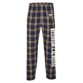 FLANNEL JAMM PANTS IN NAVY AND GOLD PLAID