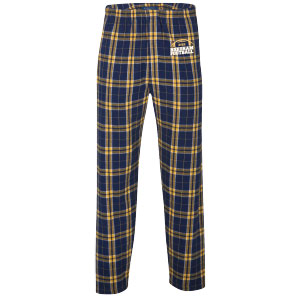 FLANNEL JAMM PANTS IN NAVY AND GOLD PLAID
