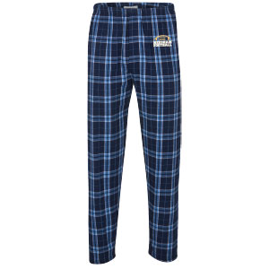 FLANNEL JAMM PANTS IN NAVY AND COLUMBIA PLAID