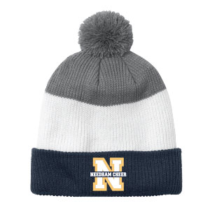 COZY STRIPED POM BEANIE - CHEER TEAM