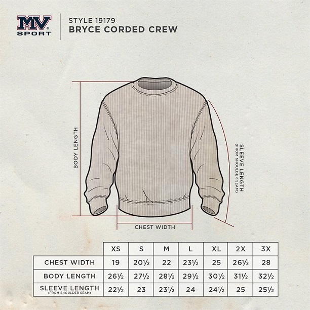 MVSA07CR SIZING CHART