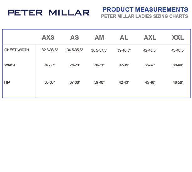 WOMEN'S PETER MILLAR SIZING CHART
