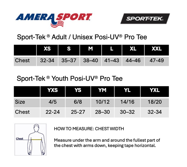 SPORT-TEK UV SS TEE SIZING CHART