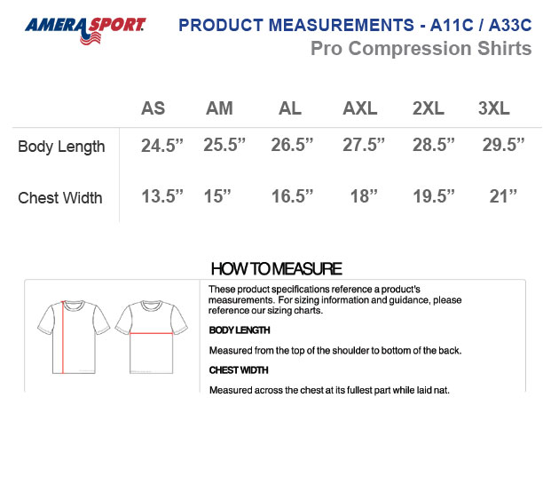 BADGER COMPRESSION SHIRTS SIZING CHART