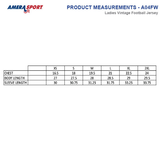 A04FW SIZING CHART