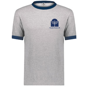 SHORT SLEEVE RINGER TEE - TEMPLE EMANU-EL LOGO