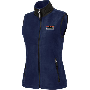WOMEN'S POLAR FLEECE VEST - TEMPLE SUNSET LOGO